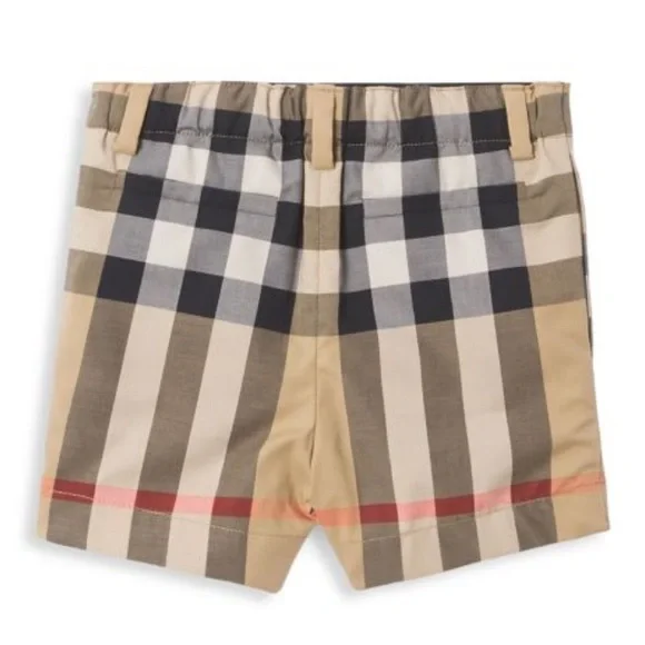 NWT [Burberry] Authentic Luxury Check Plaid Elastic Waist Shorts Toddler Sz 6M - Picture 2 of 13
